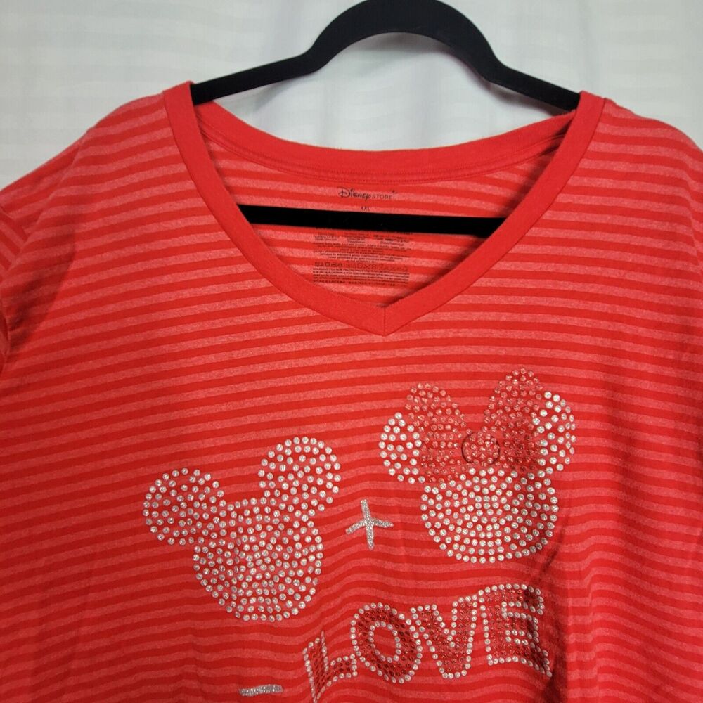 Limited Edition Disney Striped Plus Size 4X (4 Xl) Top Shirt